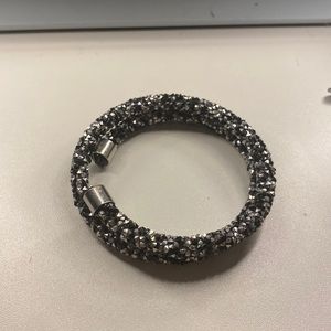 crystal dust double bangle grey/ black
